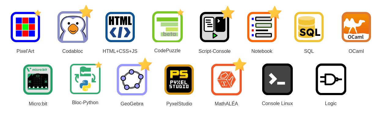 Activités disponibles dans Capytale center