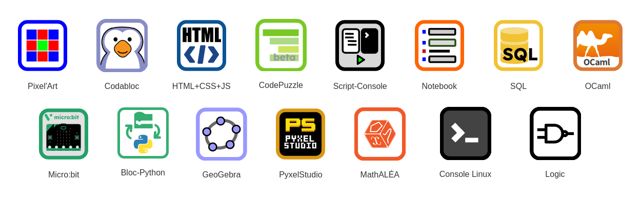 Activités disponibles dans Capytale center